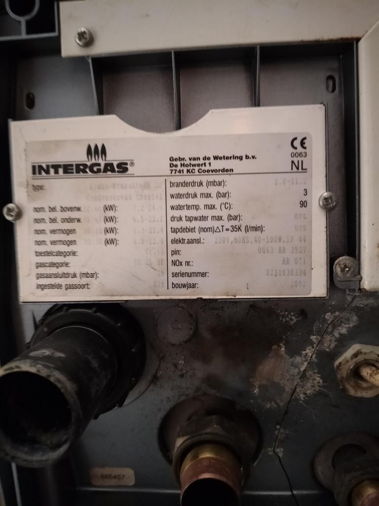 Intergas Kombi Kompakt HR 22 CV-ketel, Ophalen, Gebruikt, Hoog rendement (Hr), Cv-ketel of Combi-ketel