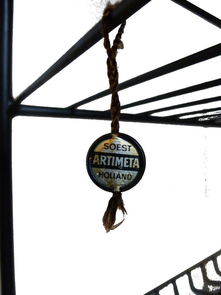 Vintage teak Artimeta design Floris Fiedeldij lectuur tafel, Ophalen, Gebruikt