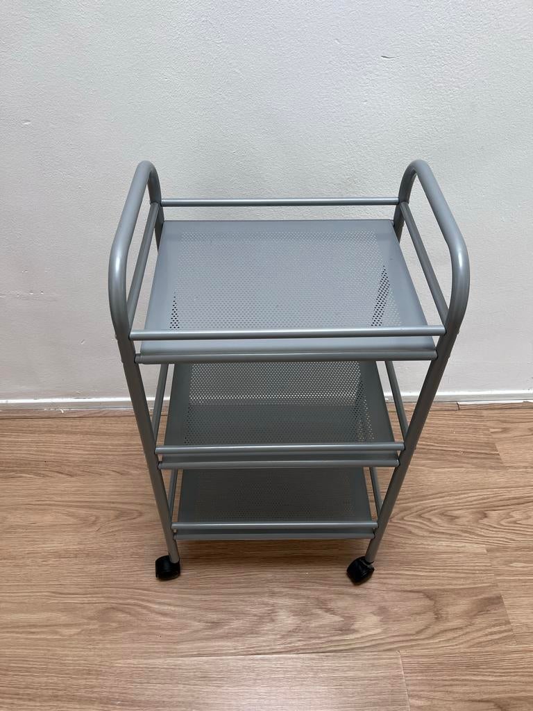 Grijs metalen stellingkastje, Huis en Inrichting, Ophalen, Zo goed als nieuw