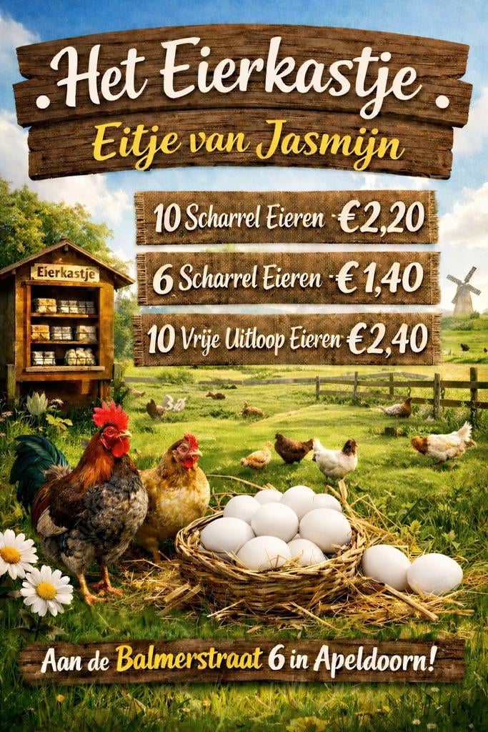 Verse witte boerderij eieren., Dieren en Toebehoren, Vrouwelijk, Kip