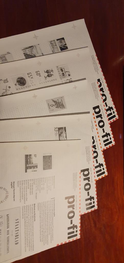 Pro-fil Filatelie Informatiebladen (diverse nummers), Postzegels en Munten, Postzegels | Nederland, Ophalen of Verzenden, Na 1940
