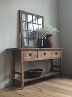 Landelijke sidetable * haltafel , muurtafel * laden, oud, Nieuw, Ophalen of Verzenden, Landelijk, 150 tot 200 cm