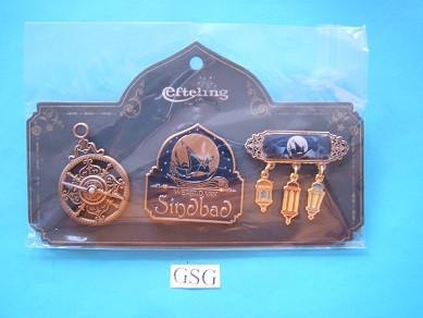 Wereld van Sinbad nr. EPP438-01 tm EPP440-01, Verzamelen, Efteling, Nieuw, Button of Speldje, Ophalen of Verzenden