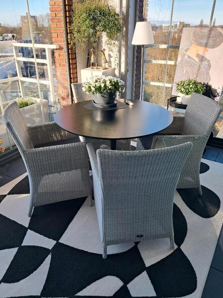 Tuinstoelen merk Borek, 4  stoelen, Tuin en Terras, Tuinsets en Loungesets, Zo goed als nieuw, Tuinset, Kunststof, 4 zitplaatsen