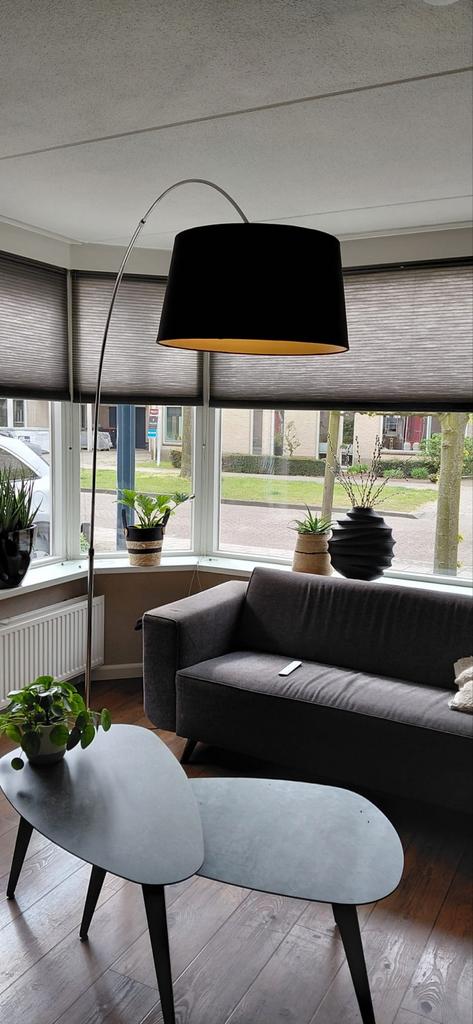 Booglamp met marmeren voet, Ophalen, Gebruikt, Metaal, 150 tot 200 cm