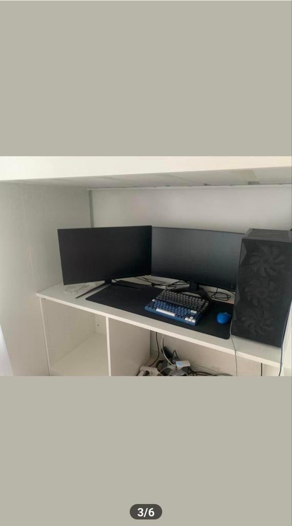 Bed met bureau   BIEDEN, Huis en Inrichting, Keuken | Complete keukens, Zo goed als nieuw, Overige typen, Wit, Ophalen of Verzenden