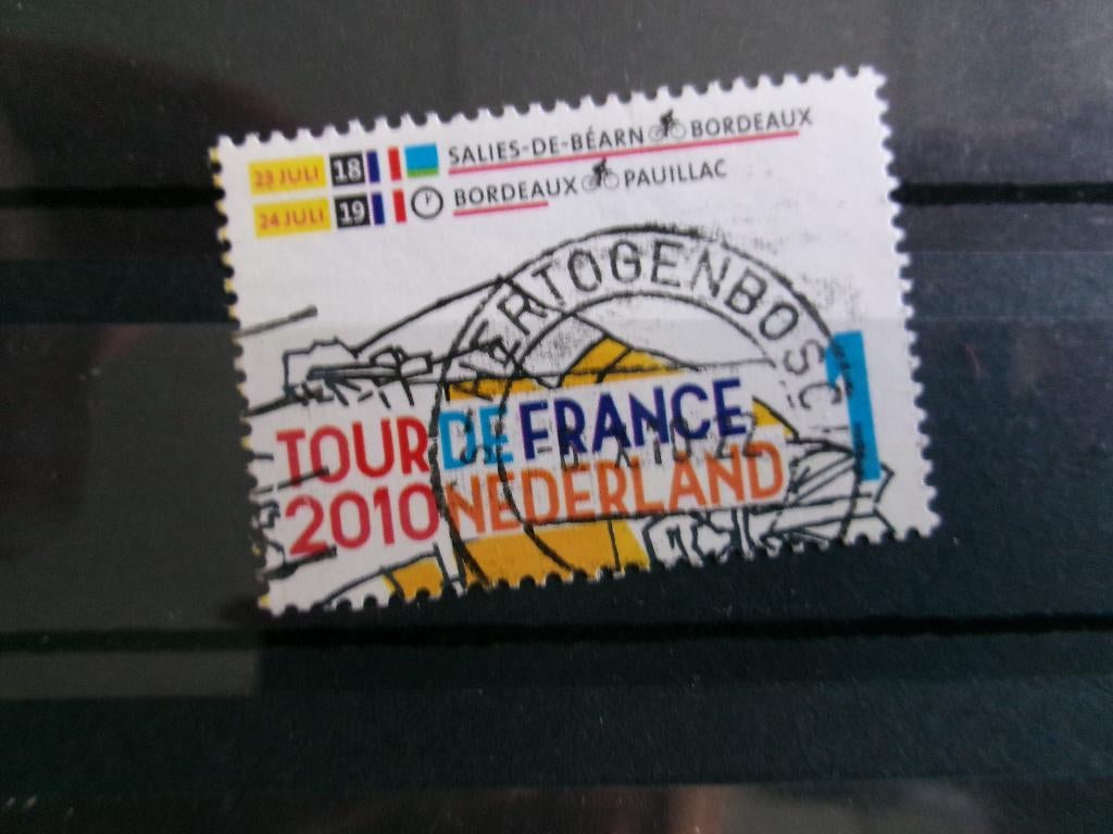 2010 - tour de france 4e rij links (723b), Postzegels en Munten, Postzegels | Nederland, Verzenden, Gestempeld