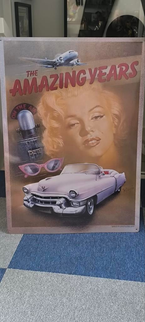 Marilyn Monroe en James Dean metalen posters., Ophalen, Poster, Artwork of Schilderij
