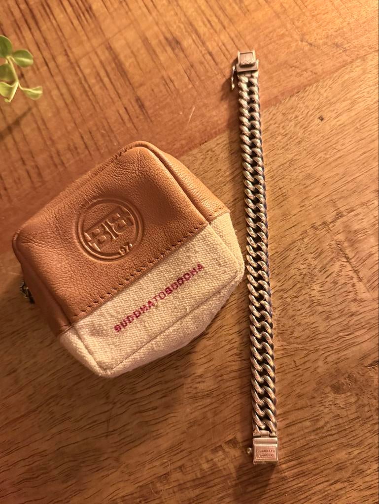 Buddha to Buddha armband - unisex, Sieraden, Tassen en Uiterlijk, Armbanden, Ophalen of Verzenden, Zo goed als nieuw, Zilver