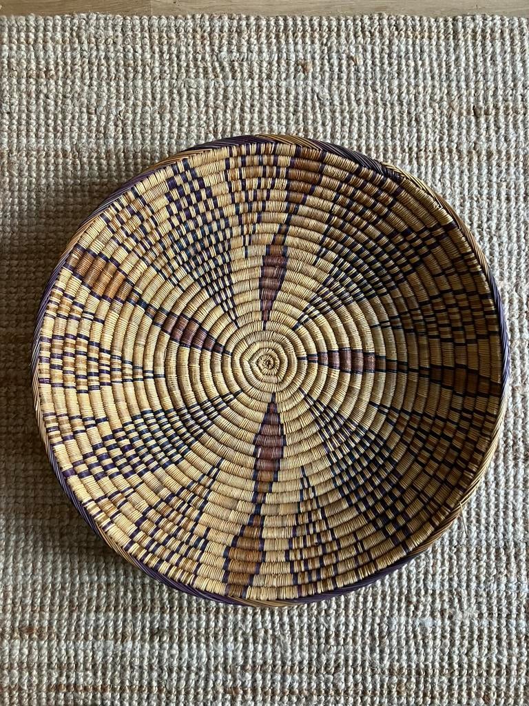 Afrikaanse mand, Huis en Inrichting, Woonaccessoires | Schalen en Manden, Ophalen, Schaal, Rond, Zo goed als nieuw