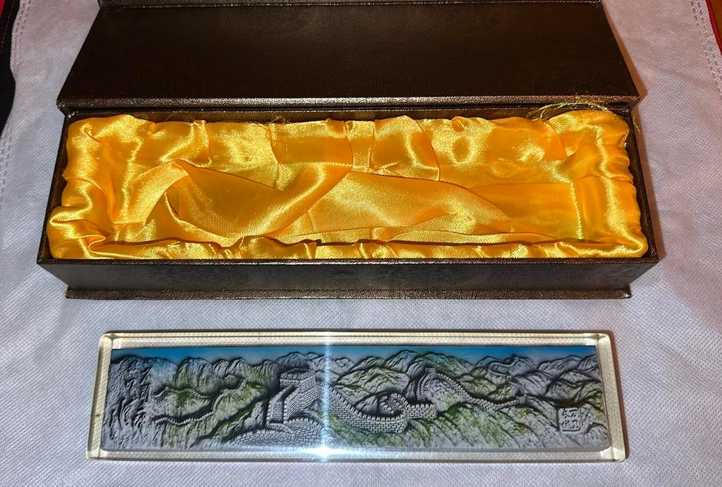 Glazen souvernier uit China, Chinese muur, Ophalen of Verzenden