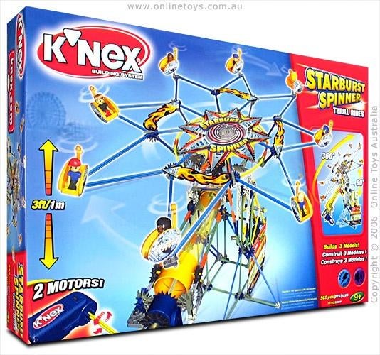 knex KERMIS THRILL RIDES STARBURST SPINNER + MOON ORBITER, Ophalen, Gebruikt, K'nex