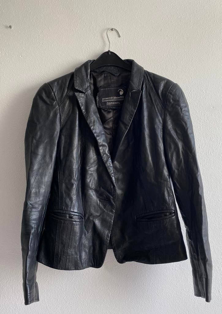 Leren Jasje met Schoudervulling - Goosecraft 501, Ophalen of Verzenden, Zo goed als nieuw, Maat 38/40 (M), Zwart