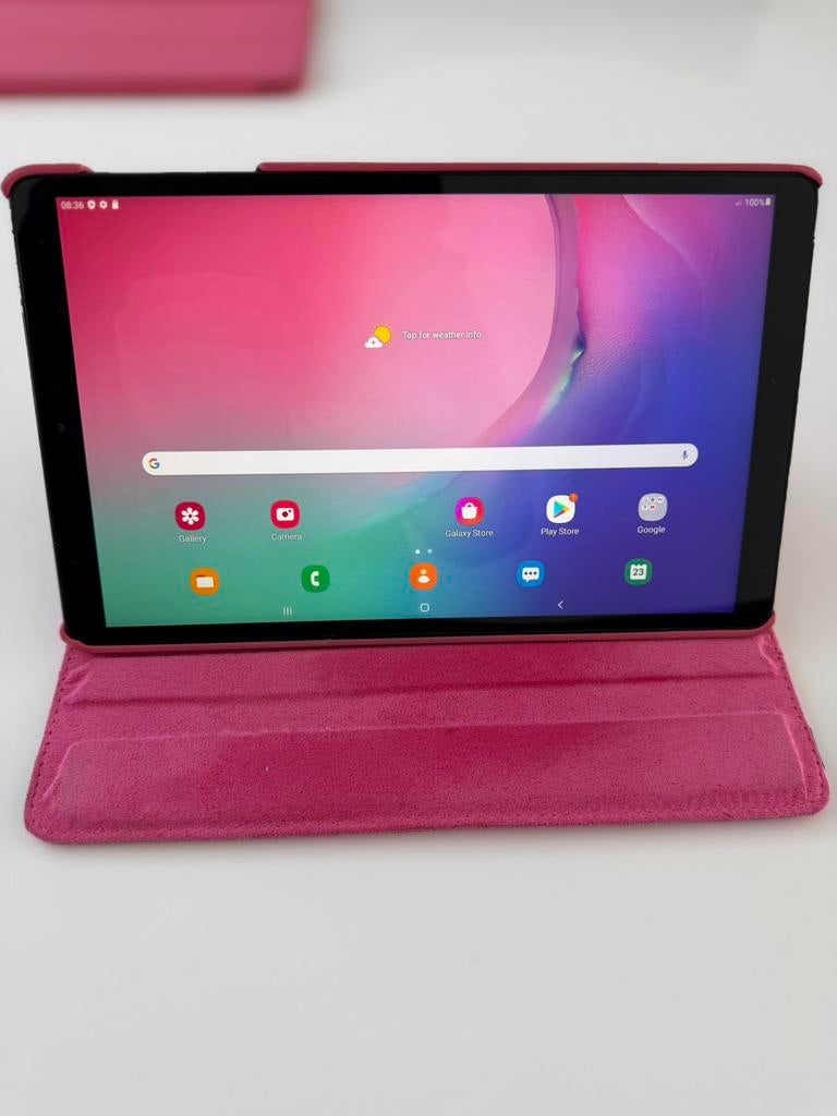 Samsung Galaxy Tab A met lader en roze hoesje, 10 inch, Gebruikt, 32 GB, Ophalen of Verzenden