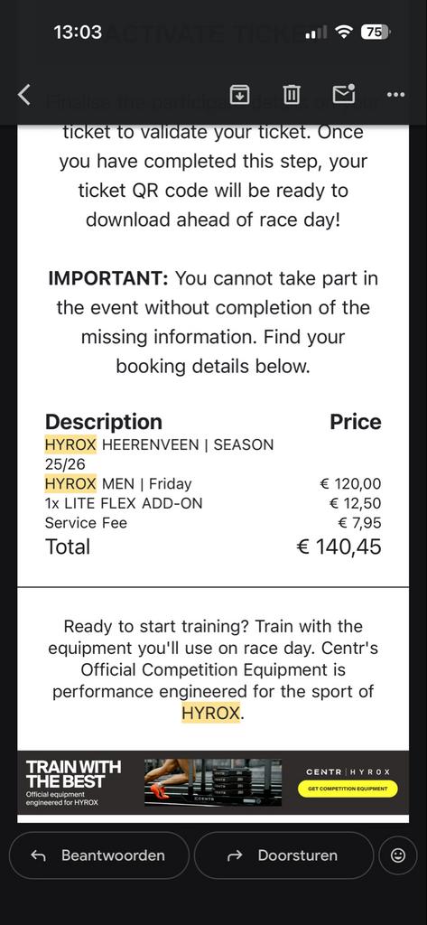 Hyrox tickets man en vrouw single vrijdag 15 mei, Tickets en Kaartjes, Eén persoon, Mei