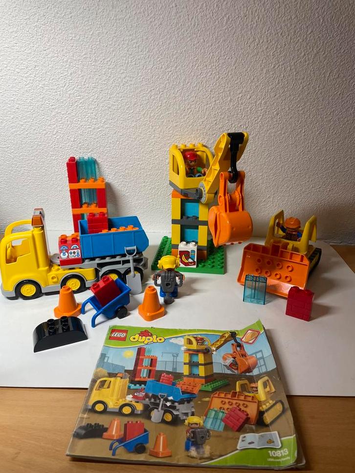Duplo 10813 Grote Bouwplaats+instructieboekje, Kinderen en Baby's, Speelgoed | Duplo en Lego, Zo goed als nieuw, Duplo, Complete set