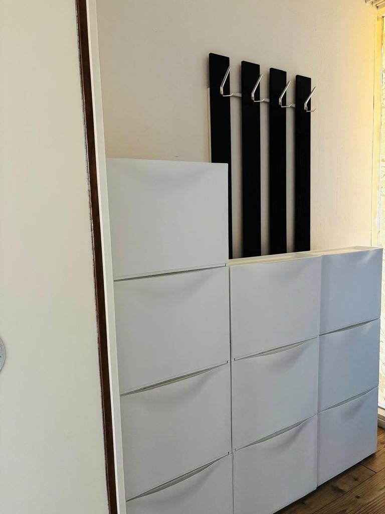 Witte IKEA schoenenkast met 10 vakken - Zo goed als nieuw, Ophalen of Verzenden, Zo goed als nieuw