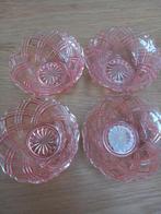 Set van 4 roze glazen schaaltjes, Antiek en Kunst, Ophalen of Verzenden