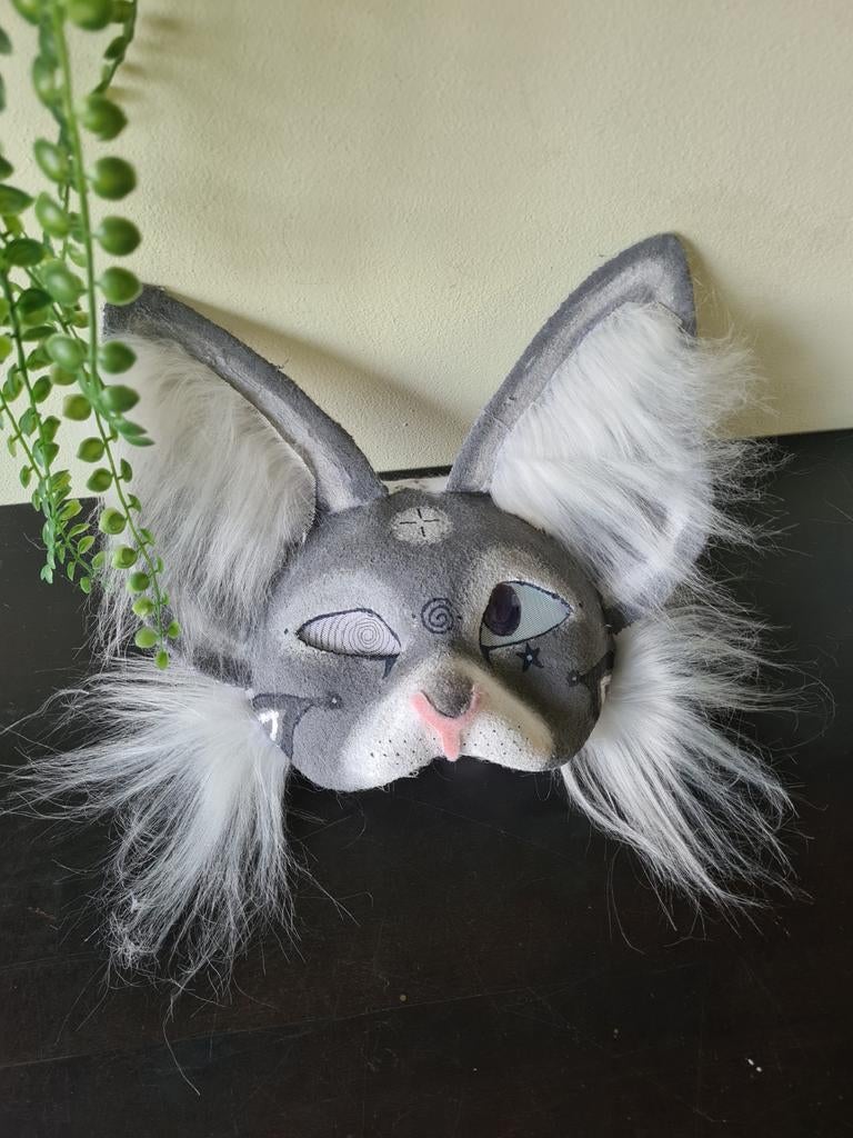 Therian masker grijze kat, Ophalen of Verzenden