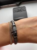 Armband Ben XS Zwart Rhodium Shine Zilver - 20 cm- Maat F+, Ophalen of Verzenden, Zo goed als nieuw, Zwart, Zilver