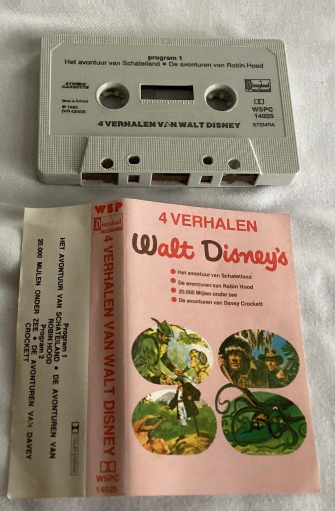 4 Verhalen Van Walt Disney MC, Cd's en Dvd's, Cassettebandjes, Gebruikt, Kinderen en Jeugd, 1 bandje, Ophalen of Verzenden