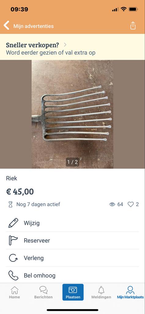 Degelijke riek voor tuin en boerderij, Ophalen, Gebruikt, Vork