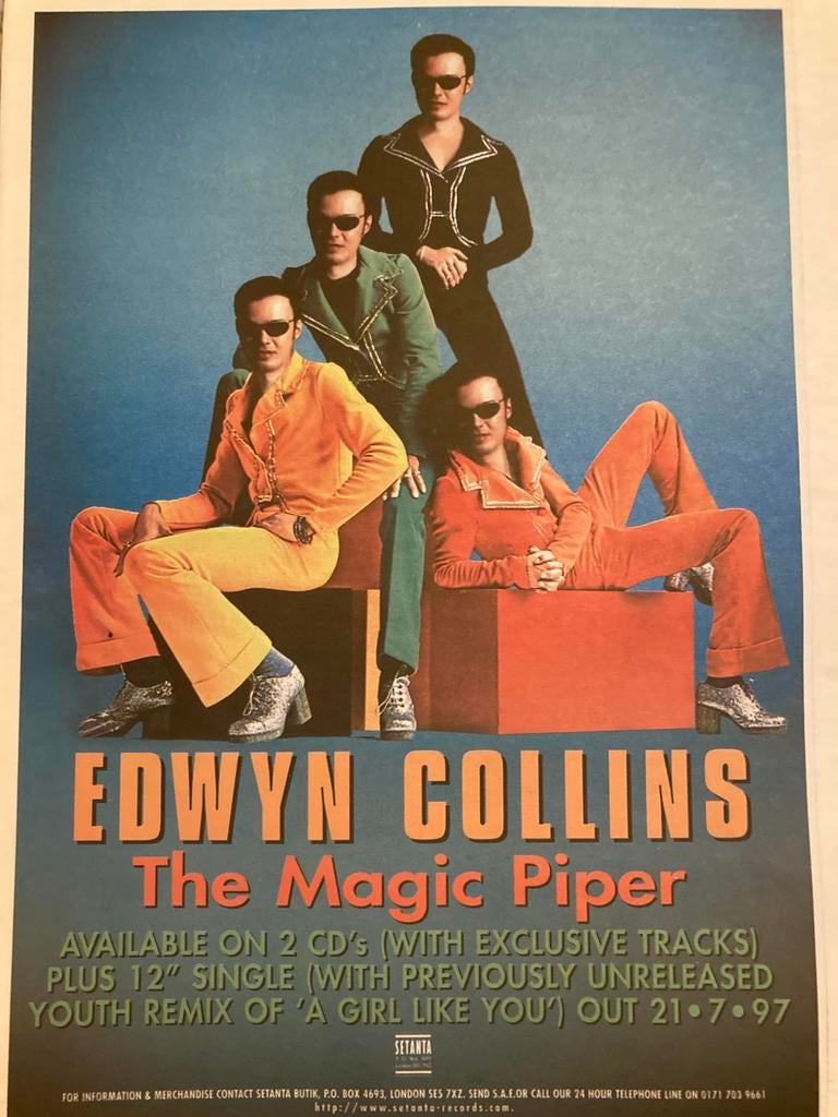EDWYN COLLINS The Magic Piper A3 advertentie, Ophalen of Verzenden, Zo goed als nieuw, A1 t/m A3