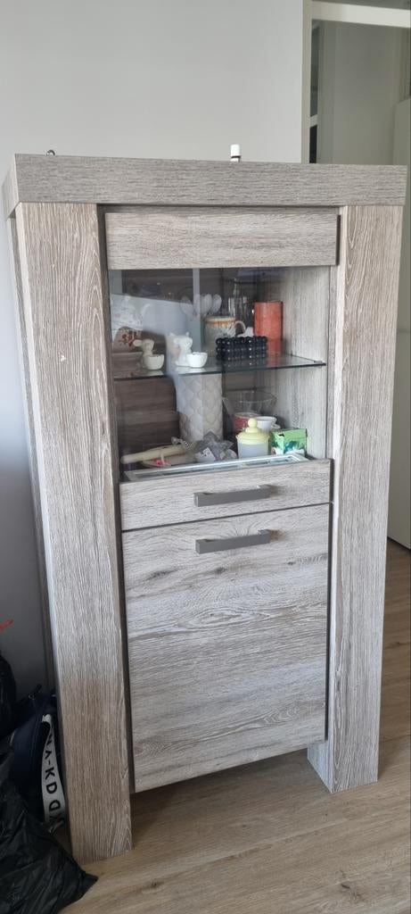 Nette vitrinekast met verlichting - 150x40.7x40.3cm, Ophalen