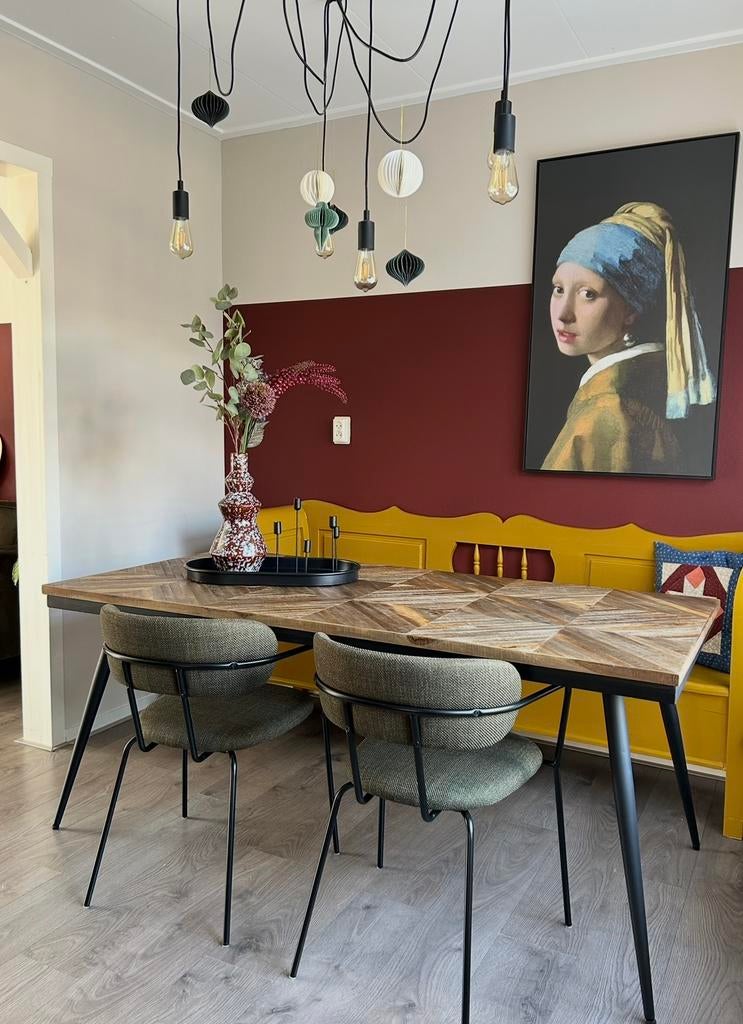 WOOOD Rhombic Eettafel - 180 x 90 cm - Bruin, Huis en Inrichting, Tafels | Eettafels, Ophalen, 50 tot 100 cm, Zo goed als nieuw