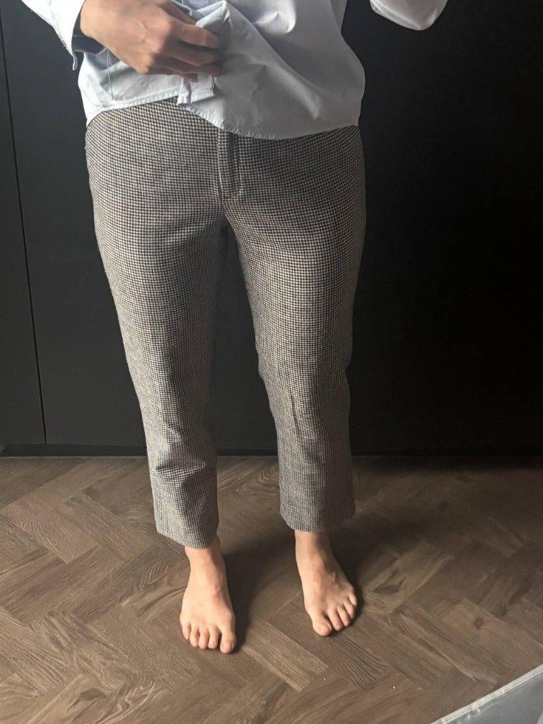 Massimo Dutti wollen broek pied-de-poule – maat 38, Maat 38/40 (M), Zwart, Ophalen of Verzenden, Zo goed als nieuw