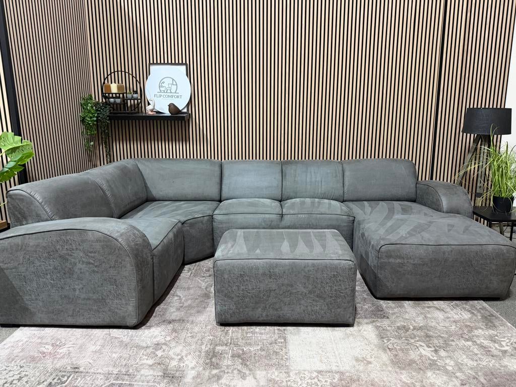 “GRATIS LEVERING” Gave kunstlederen u hoekbank+ hocker, Huis en Inrichting, Banken | Bankstellen, Kunststof, Kunstleder, u hoekbank, hocker , zgan