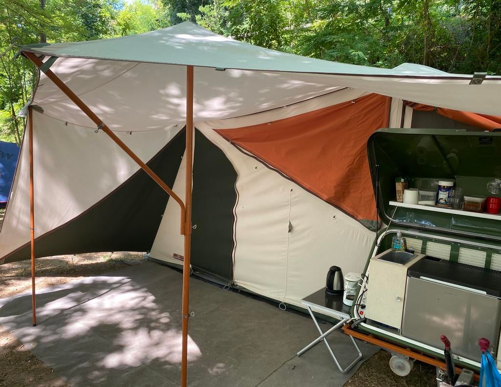 Te koop: Holtkamper Cocoon M uit 2010 membrane airco tentdak, Ophalen, Meerkleurig, Tot en met 3, Aanwezig