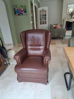 comfortabele leren fauteuil bruin z.g.n., Huis en Inrichting, Ophalen, Gebruikt, Klassiek, 50 tot 75 cm