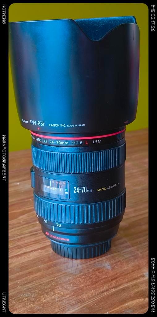 Canon 24-70mm 2.8 L 24-70 USM met lens kap en b+w filter, Audio, Tv en Foto, Fotografie | Lenzen en Objectieven, Standaardlens