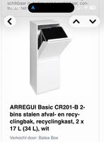 ARREGUI Basic CR201-B 2-bins stalen afval- en recyclingbak, Nieuw, Ophalen of Verzenden, Metaal, Minder dan 50 cm