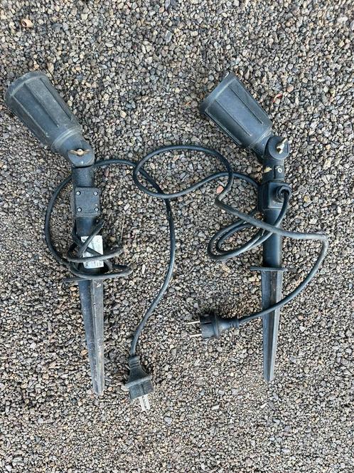 2x Buiten spots met lampen, Huis en Inrichting, Lampen | Vloerlampen, Nieuw, Minder dan 100 cm, Ophalen of Verzenden