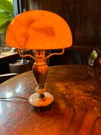 Tafel lamp goud - glas, kitcherig, art deco, Ophalen, Zo goed als nieuw, Glas, Minder dan 50 cm