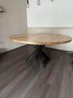Ronde houten eettafel 150, Ophalen, 100 tot 150 cm, Rond, Zo goed als nieuw