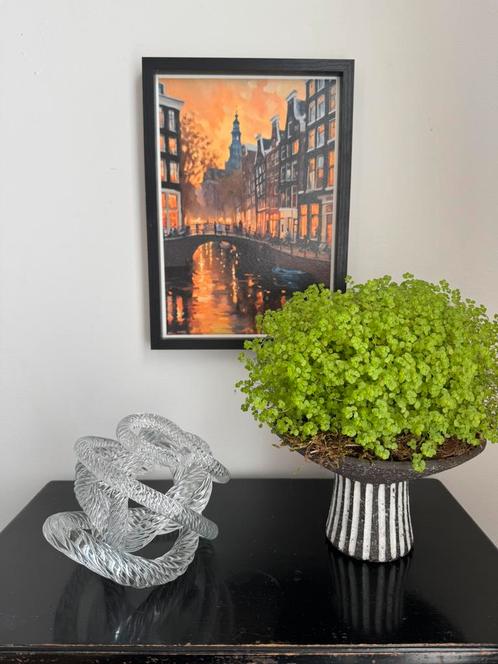 Kunst schilderij Amsterdam painting art kunstwerk stad, Antiek en Kunst, Kunst | Schilderijen | Modern, Ophalen of Verzenden