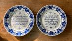 2x Vintage bord wandbord spreuk Moeder & Vader, Antiek en Kunst, Antiek | Wandborden en Tegels, Ophalen of Verzenden