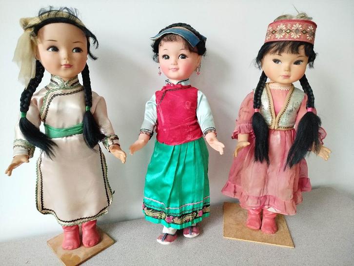 Grote Chinese poppen 3 stuks, Verzamelen, Poppen, Gebruikt, Pop, Ophalen of Verzenden