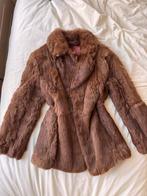 Vintage Real Rabbit Fur Coat - French Rabbit, Brown, Size 14, Kleding | Dames, Jassen | Winter, Ophalen of Verzenden, Zo goed als nieuw