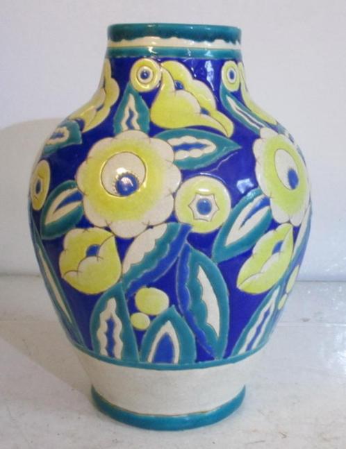 grote art deco Boch keramis Catteau gestyleerde bloem 108, Antiek en Kunst, Antiek | Keramiek en Aardewerk, Verzenden