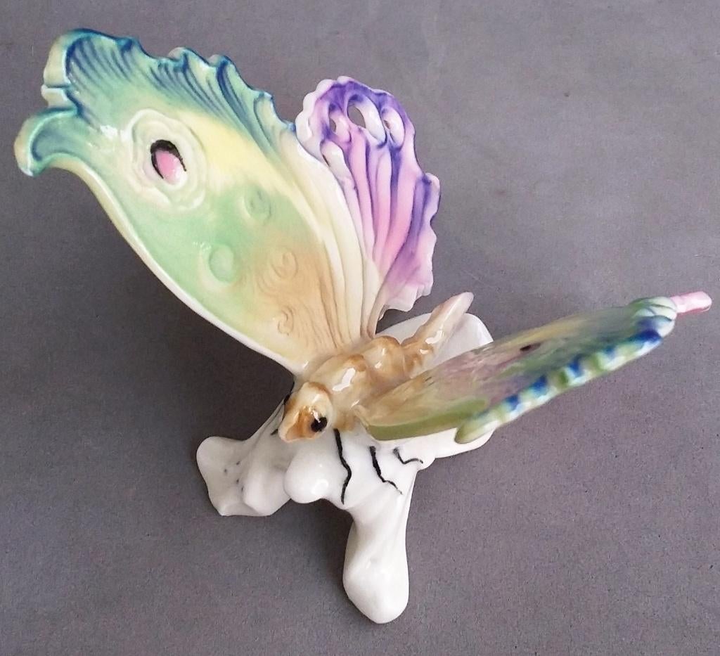 Om 1920 - 1945 Grote Porseleinen Vlinder Karl ENS Porselein, Ophalen of Verzenden