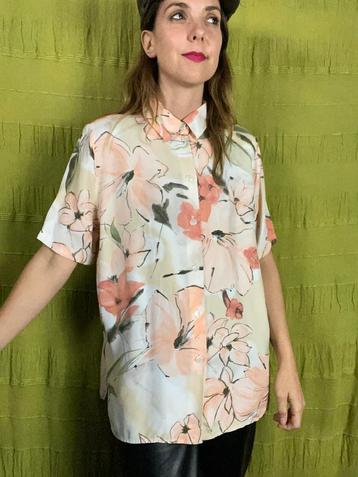 Vintage blouse / shirt - bloemenprint - 40/L/large beschikbaar voor biedingen