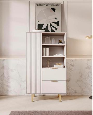 Meubella vitrinekast - beige - ongebruikt beschikbaar voor biedingen