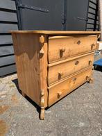 Antiek oud grenen ladekast met gebolde lades, Ophalen, Zo goed als nieuw, 25 tot 50 cm, Minder dan 100 cm