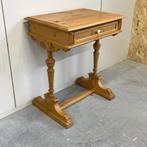 Massief brocante sidetable schrijftafeltje bureau halkastje, 50 tot 100 cm, Brocante, Ophalen, Niet bekend