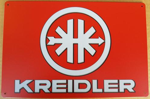 Kreidler logo rood reclamebord van metaal wandbord, Verzamelen, Merken en Reclamevoorwerpen, Nieuw, Reclamebord, Ophalen of Verzenden