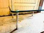 Beek Design salontafel met glazen blad, Gebruikt, Glas, Minder dan 50 cm, Rechthoekig